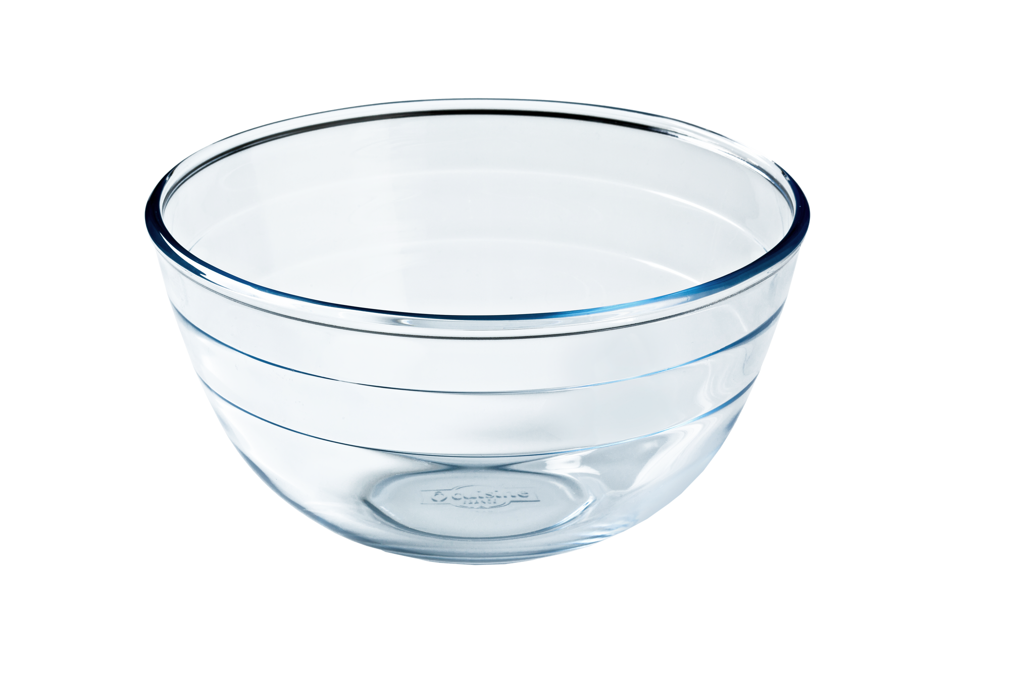 ÔCuisine Clear glass mixing bowl on a white background