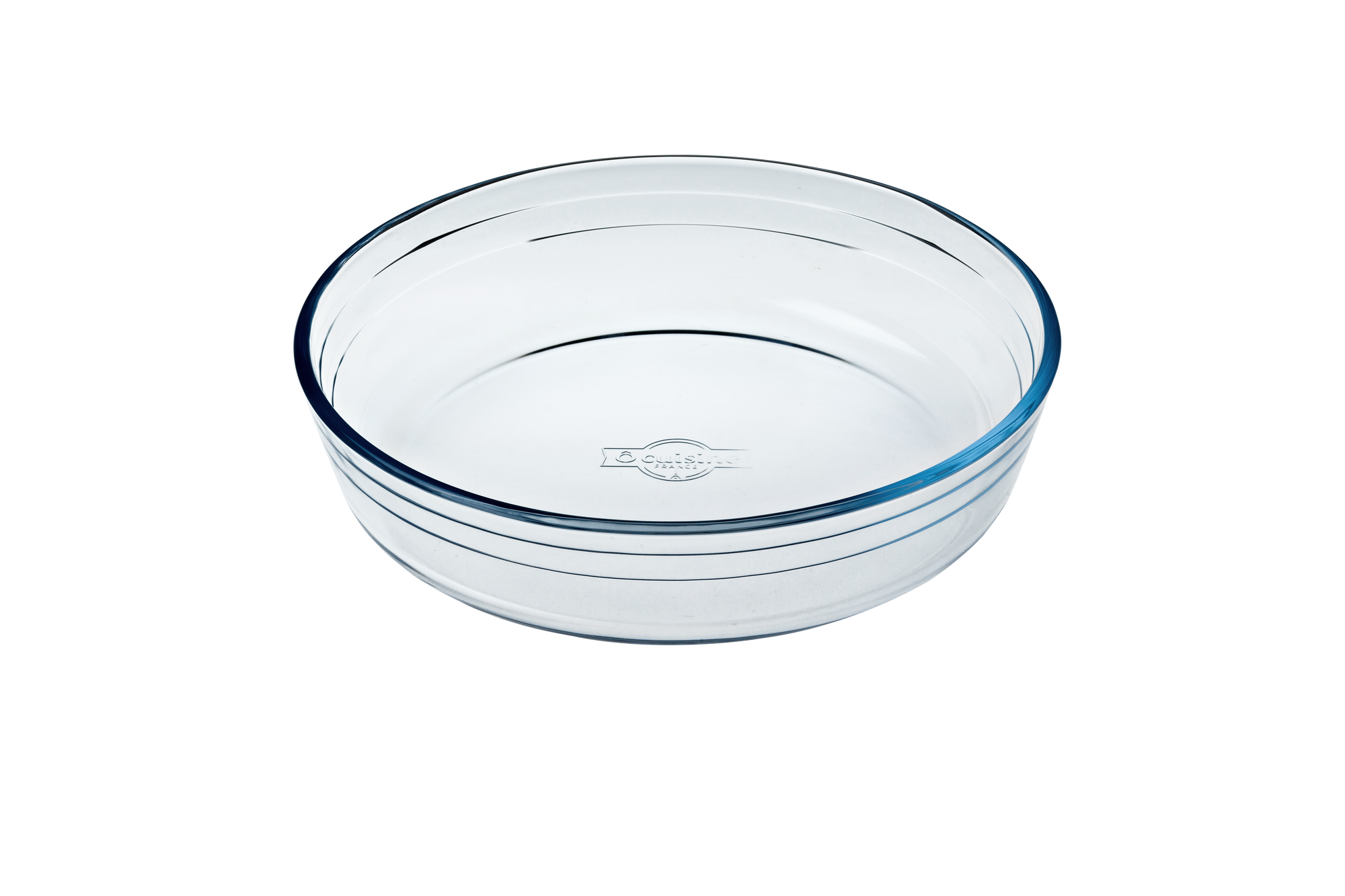 Clear ÔCuisine glass Cake dish with on a white background