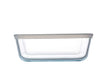 Glass Rectangular storage dish with lid 0,8L