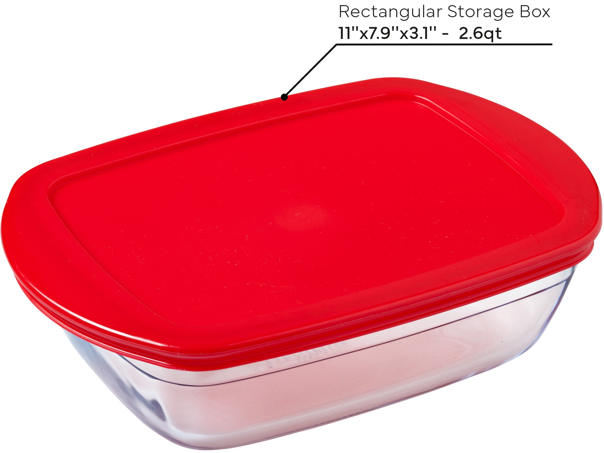 Glass Rectangular Storage Box with Lid
