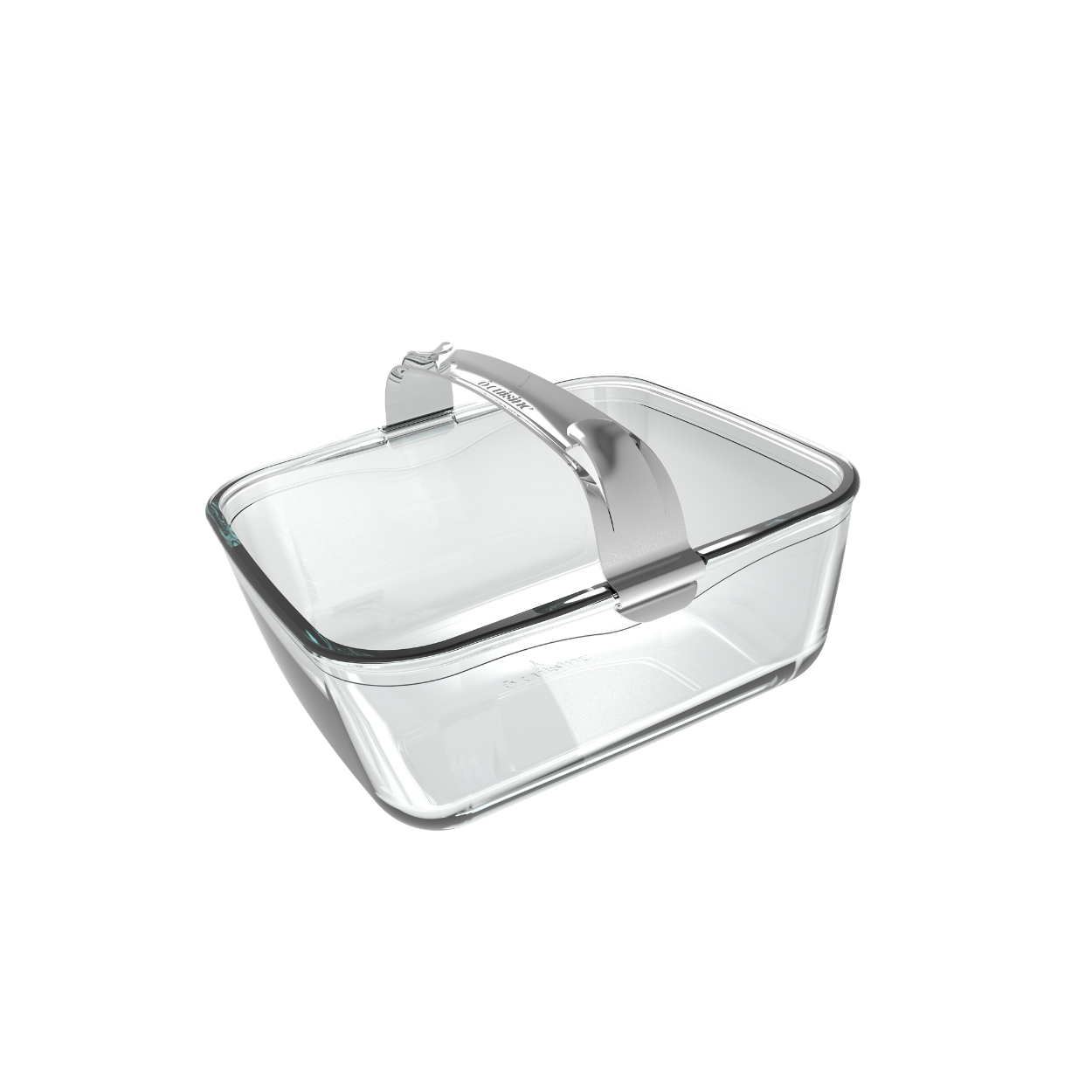 Plat en verre rectangulaire pour air fryer avec poignée amovible