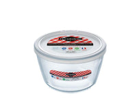 Glass Round storage dish with lid 1,1L