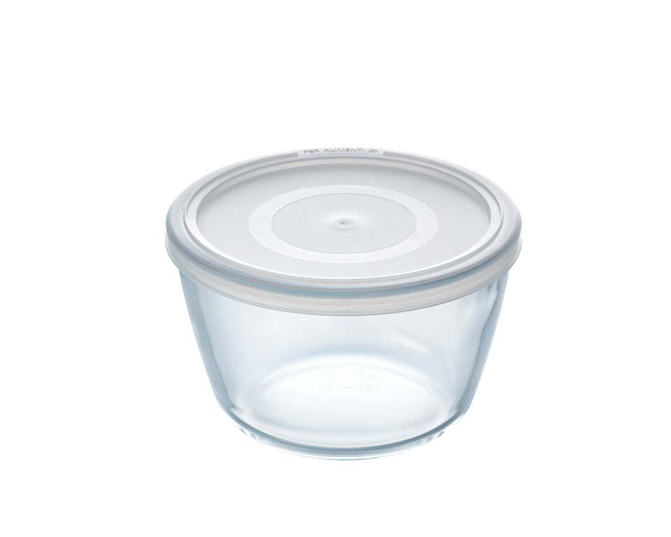 Glass Round storage dish with lid 1,1L
