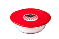 Glass Round storage dish with lid 0,35L