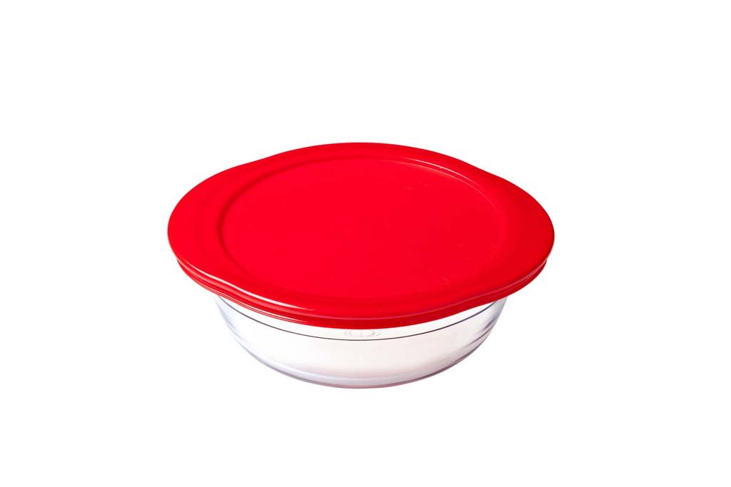 Glass Round storage dish with lid 0,35L