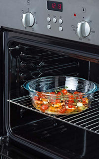 Glass Round storage dish with steam valves
