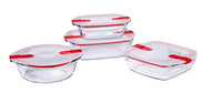 Glass Round storage dish with steam valves