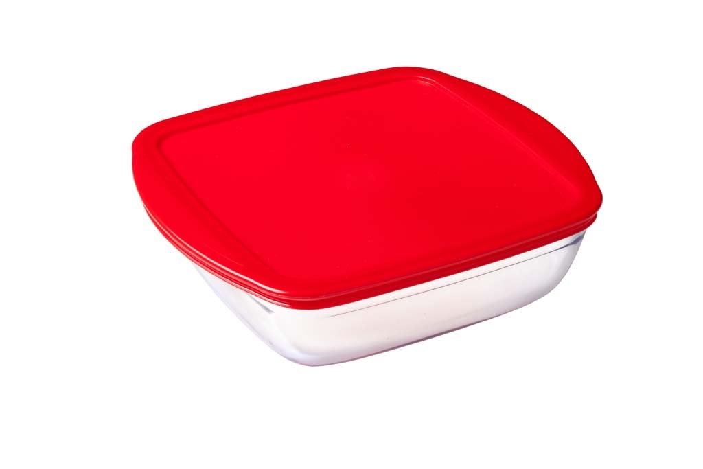 Glass Square storage dish with lid 1,5L