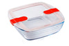 Glass Square storage dish with steam valves