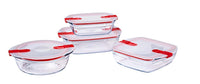 Glass Square storage dish with steam valves
