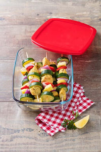 Glass Rectangular storage dish with lid 0,35L