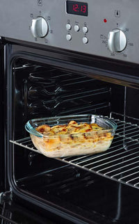 Glass Rectangular storage dish with steam valves