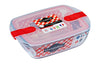 Glass Rectangular storage dish with steam valves