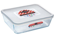 Glass Rectangular storage dish with lid 0,8L