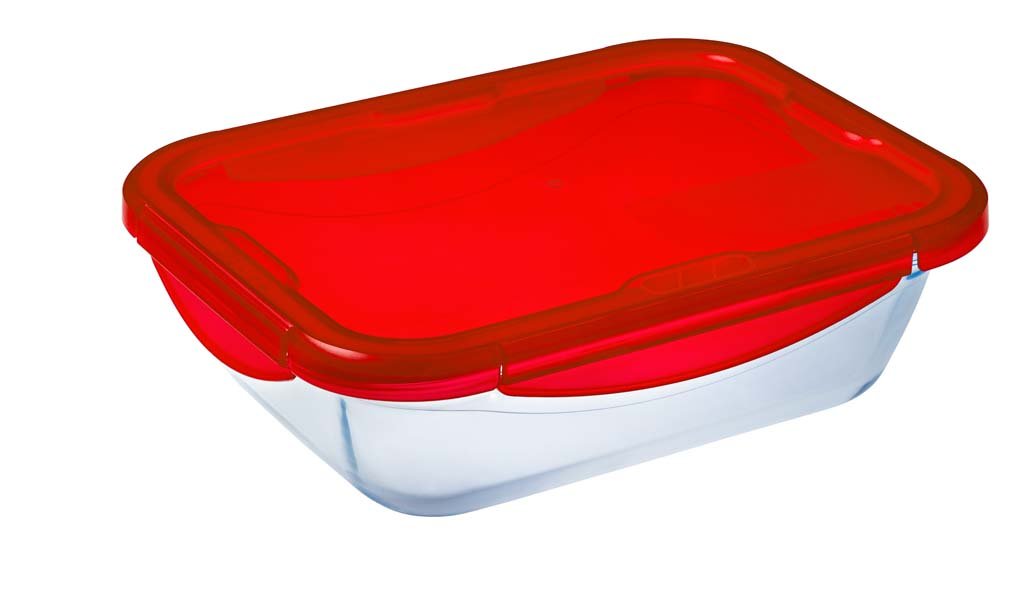 Glass Rectangular storage leak proof dish with lid