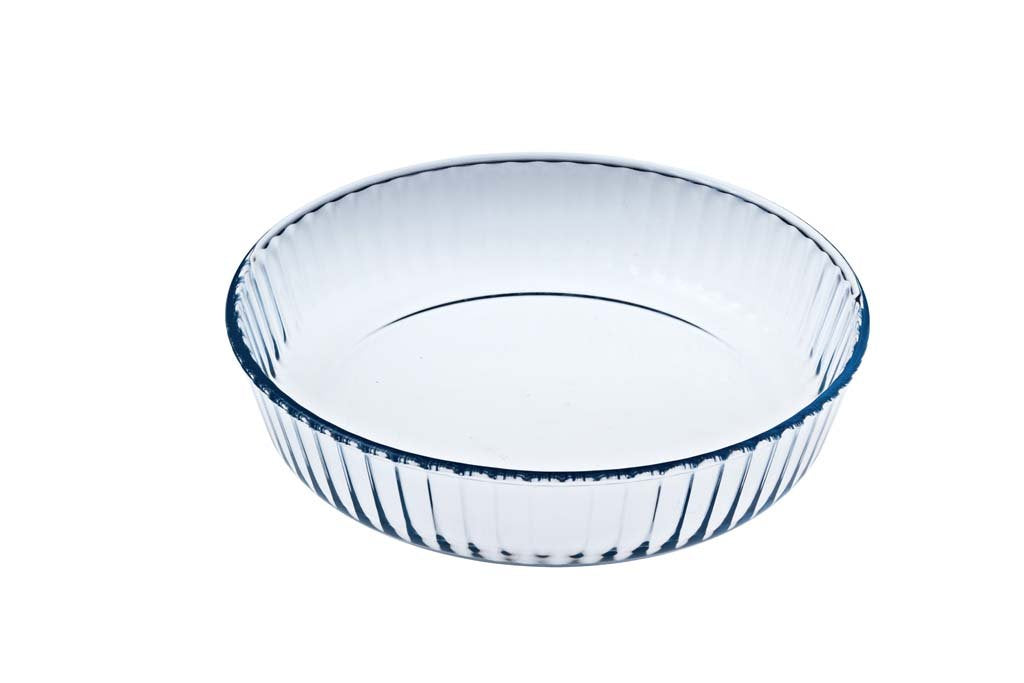 Glass Flutted flan dish 26cm